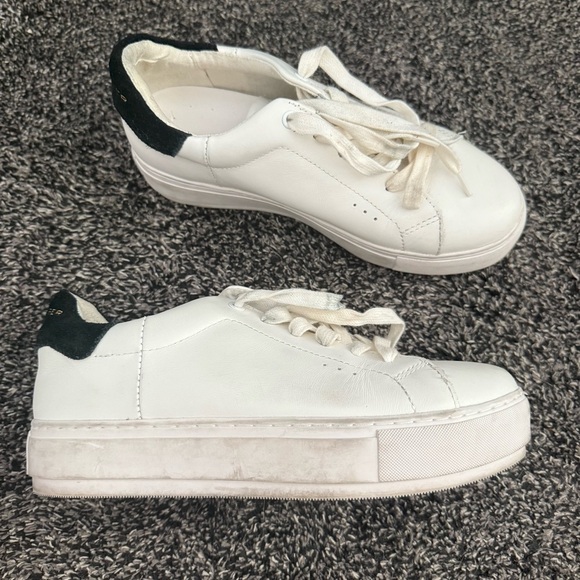 Kurt Geiger Shoes - Kurt Geiger London Laney White/Black Leather Sneaker EU 38 US7.5